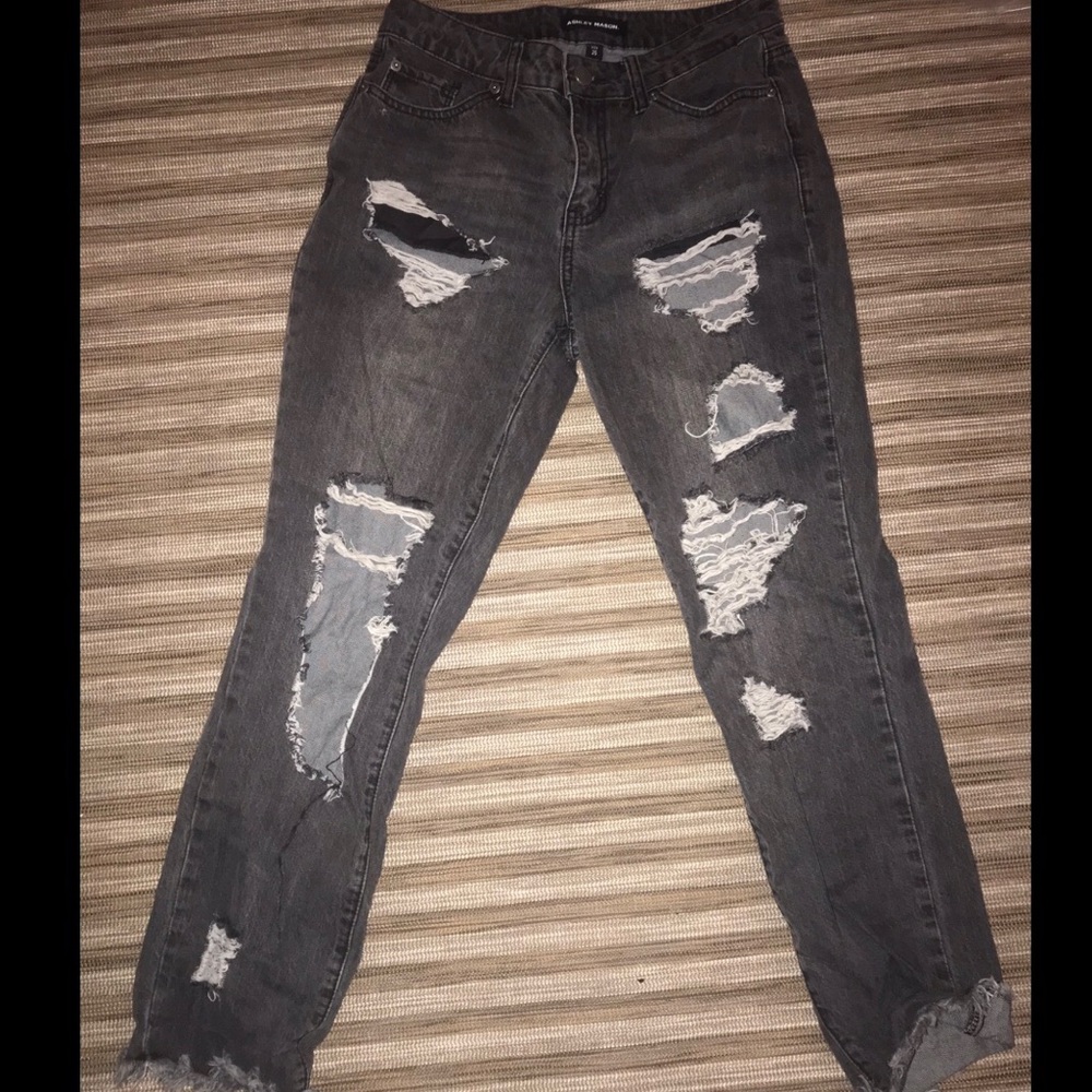 Ashley Mason woman’s distressed mom jeans